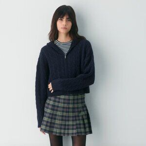 Aritiza Sunday Best Olive Micro Skirt - Admiral Plaid